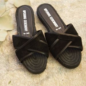 OPENING CEREMONY ALIXX SUEDE SANDALS